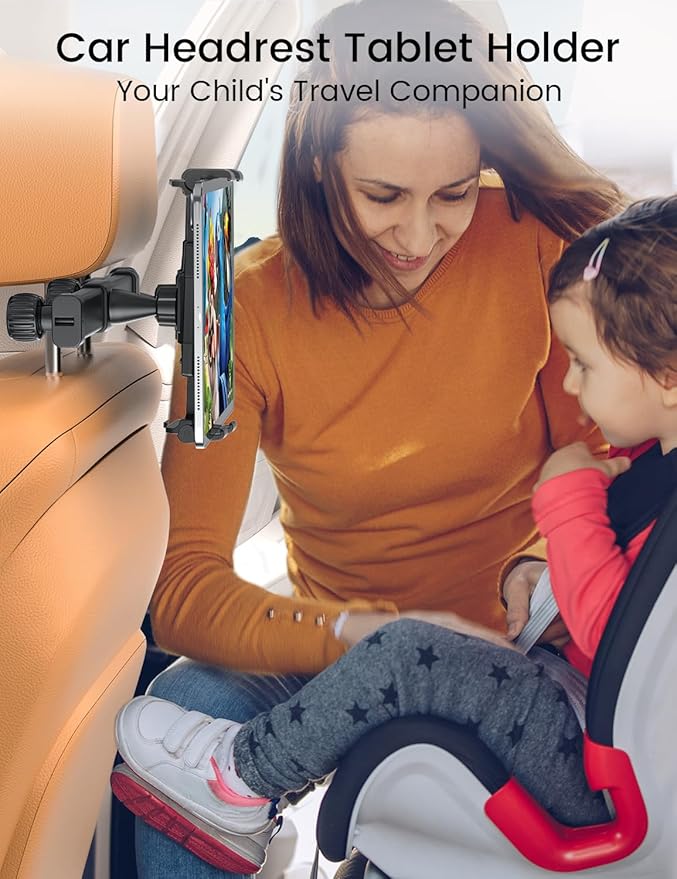 OHLPRO Headrest Tablet Holder for Car Back Seat iPad Mount Compatible with 4.7-13" Tablet Phone for iPad Pro Air Mini Galaxy Tab and Devices for Kids, Road Trip Essentials