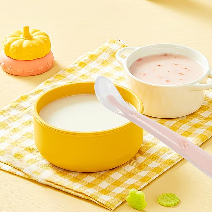 Silicone Baby Spoons for Baby Led Weaning, Spoons with Storage Box，Feeding Spoons for First Stage Baby Dishwasher Safe (pink)