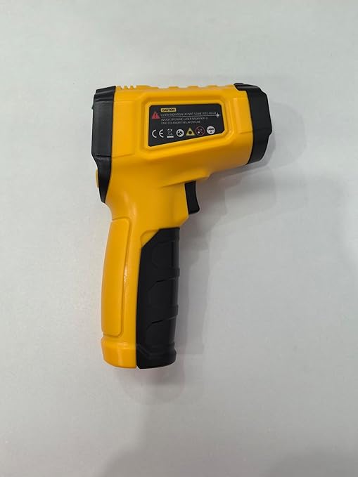 Infrared Thermometer Gun,SQECH Laser Thermometer Gun -58℉～1112℉(-50℃～600℃),Non-Contact Temperature Gun with Adjustable Emissivity&Color Backlight for Cooking, Pizza Oven,BBQ,Fridge,Engine,HVAC(Yellow)