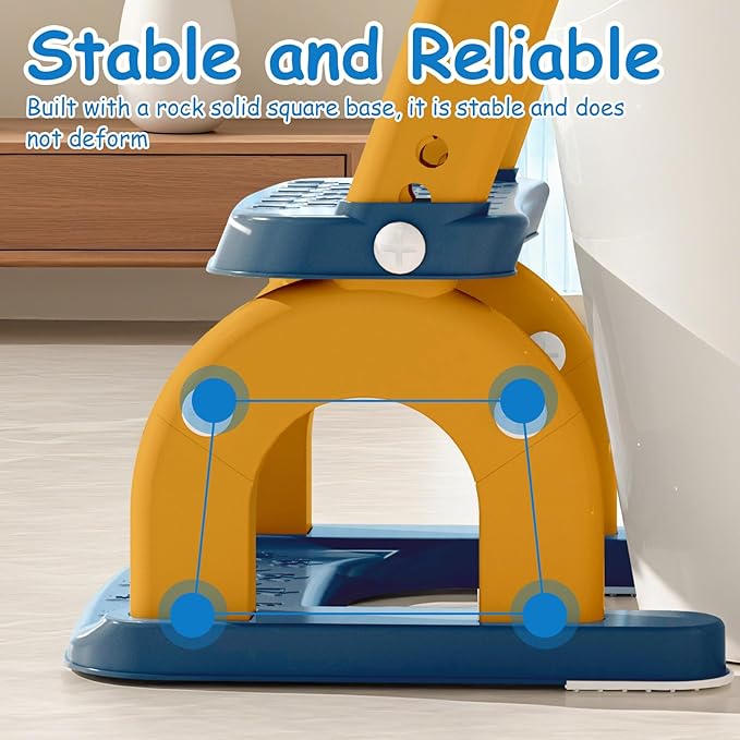 Potty Training Seat with Step Stool for Toddlers - Upgrade 2-in-1 Toilet Seat Toilet Ladder for Kids Children Boys Girls, Anti-Slip Pad & Adjustable Height with Waterproof - Dark Blue