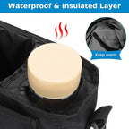Accmor Universal Stroller Organizer with Insulated Cup Holder and Shoulder Strap, Stroller Caddy Bag Stroller Cup Holder Attachment for Uppababy, Baby Jogger, Britax Strollers, Black