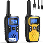 Wishouse Walkie Talkies for Kids Adults - Long Range Rechargeable 2 Way Radios,Gift,Hiking Accessories Camping Gear with Lamp,SOS Siren,NOAA Weather Alert,VOX,Easy to Use 2 Pack