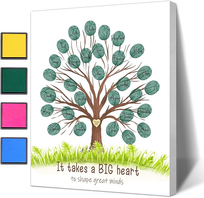 Thank You Gifts for Female Teachers, Fingerprint Creative Art Souvenirs, Teacher Appreciation Gift Ideas, Student DIY Gifts, Teacher Year-End Souvenirs