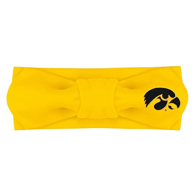 Creative Knitwear Iowa Hawkeyes Infant Girls Gold Solid Hair Knot Headband Embroidered Logo - Size Newborn - 4T