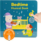 Cali's Books Bedtime Musical Book for Babies and Toddlers 1-3 – USB-C Rechargeable – 6 Classical and Relaxing Pieces | Sound Book for Sleep & Relaxation