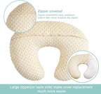 iEvolve Minky Nursing Pillow Cover Breast Feeding Pillow Cover Slipcover U Shape for Baby Boy Girl,Cover Only(Pillow & Pad Cover LightBeige, Pack of 2)