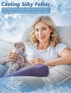 Meiz Pregnancy Pillows, Cooling Silky Pregnancy Pillows for Sleeping, 60" Full Body Maternity Pillow for Tall Pregnant Woman with Cooling Silk Jersey Cover, Grey