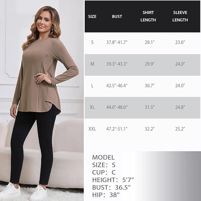 GINKANA Women's Nursing Shirts Long Sleeve 3 Packs Hidden Zipper Breastfeeding Pumping Tops Side Split Maternity Clothes