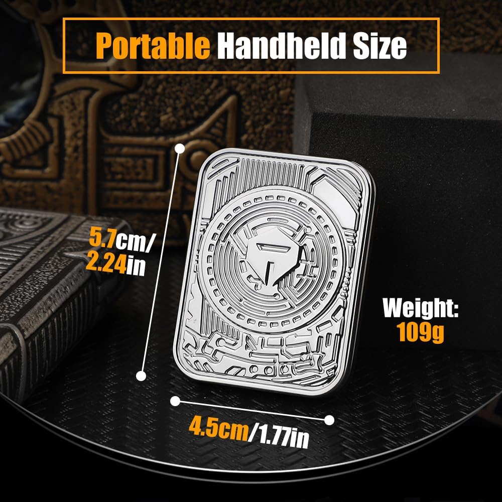 Metal Poker Fidget Slider Toy for Kids Adults, Magnetic Haptic Coin Fidget Pad Push Card, EDC Desk Office Toy, Stress Relief Gift for Men Boyfriend Father, 5 6 7 8 9 10+ Years Old Boys