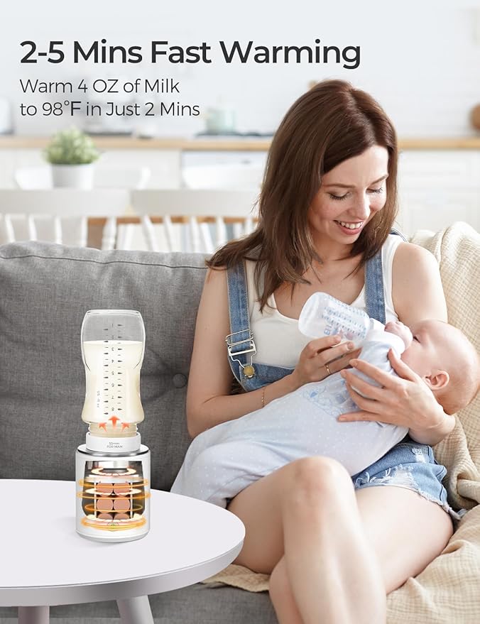 Portable Bottle Warmer for Travel, Comes with A Feeding Bottle,Warmer with Fast Heating, Safety Material Baby Bottle Warmer, Rechargeable Bottle Warmer for Breastmilk