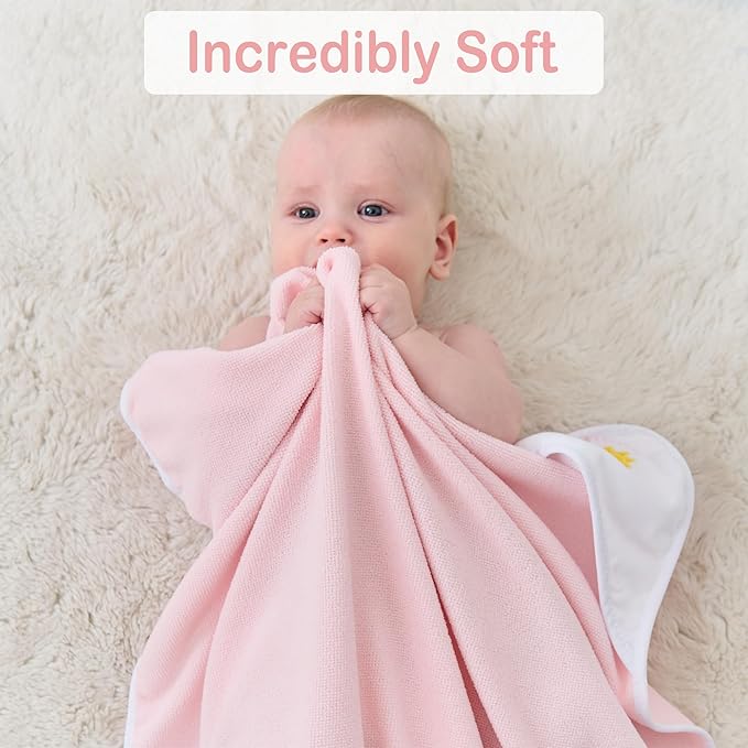 Viviland Baby Towels and Baby Wash Cloths Set Hooded Baby Towels Baby Wipes Absorbent Bath Face Towels Burp Cloths or Face Towels for Girl Boy 6-Pack Size 28 x 28 Inch(Sunshine)