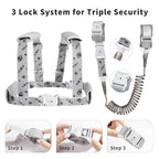 4 in 1 Toddler Harness Leash with Rocket Pattern, Reflective Kids Harnesses with Anti Lost Wrist Link, Child Leashes for Boys Girls,Suitable for Outdoor Activity