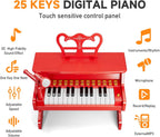 Kids Keyboard Piano for Kids - Upgraded Red Digital Musical Keyboard Piano Instrument Toys for 2 3 4 5 6 7 Years Old Beginners Educational Instruments Birthday Gift for Girls and Boys