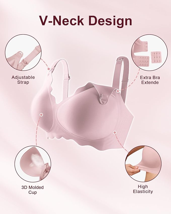 QDN 3 Pack Nursing Bras for Breastfeeding Pregnancy Bras for Women Maternity Nursing Bra Sleep Bras for Women