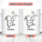 Cute Bear Animal Coffee Cup, Personalized Bear Lover Accent Mug Gift For Men Women Birthday Christmas, Customized Name Animal Coffee Mug Gift For Daughter Son Kids Child, Bears White Teacup 11 15 Oz