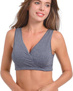 SUIEK 4 Pack Nursing Sleep Bra Maternity Bralette Cotton Breastfeeding Bras