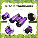 Libima 24 Pcs Binoculars for Kids Educational Compact Kids Binoculars with Neck String Toddler Telescope for Boys Girls Learning Bird Watching Camping Hiking Travel Safaris Birthday Gifts(Purple)