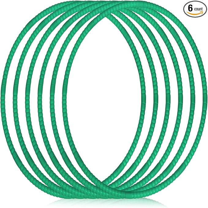 Shappy 6 Pcs Exercise Hoop Detachable Adjustable Plastic Toy Playground Toys Colored Hoop Circles for Teens Games Gymnastics Dog Agility Equipment Party Decor