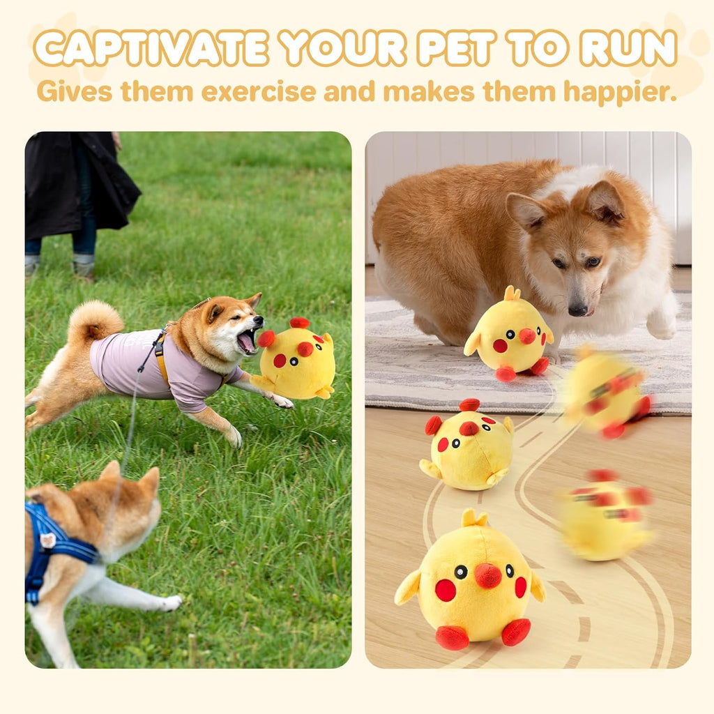 Dog Toys, 2025 lnteractive Dog Toys Moving Dog Toy Rechargeable Active Moving Pet Plush Toy Keep Pets Busy, Puppy Toys Talking Jumping Music Ball for Small Medium Large Breed
