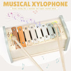 Joyreal Wooden Montessori Toys for 1 Year Old - Hammering Pounding Toy with Xylophone & Fishing Game - Educational Toddler Activities for 1 2 3 Year Old Christmas Birthday Gifts