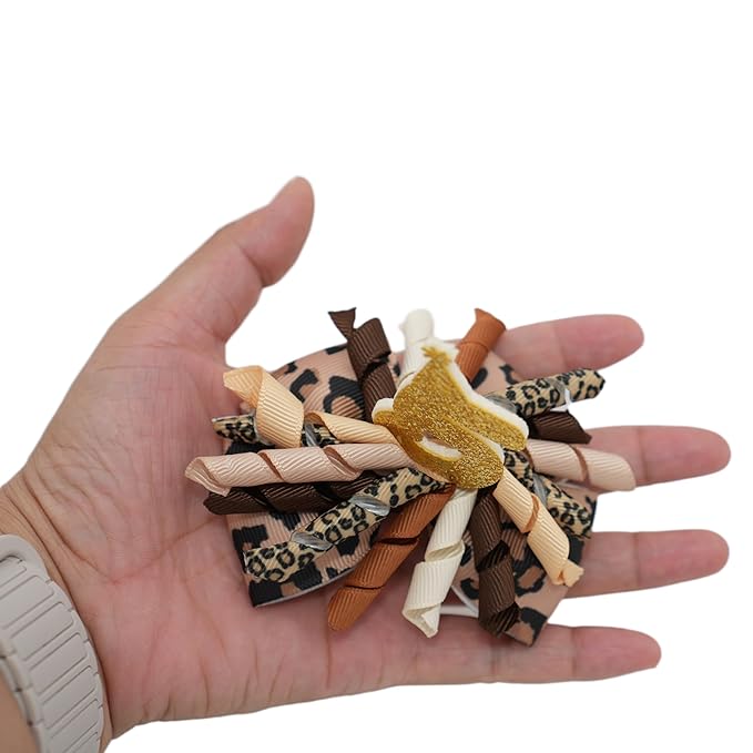 Birthday Hair Bow for Baby Girls 1 2 3 4 5 6 Years Sprinkle Decorations Party Hair Accessories for Five 5th Birthday Leopard Print