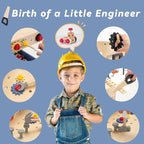 69‑Piece Wooden Kids Tool Bench – Montessori Toddler Workbench with Pretend Power Drill, Clock & Storage Shelf – STEM Construction Play Set for Boys & Girls Ages 3‑5