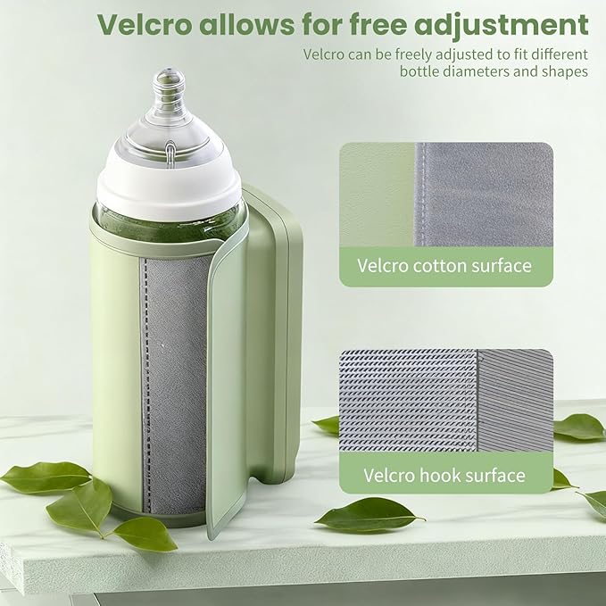 Portable Insulated Bottle Warmer, Waterless Baby Warmer, 6000mAh and 6-Level Temperature Control, Rquipped with a Small Hight Light and Temperature Bisplay, Suitable for Outdoor Travel and Home Use