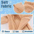 Fairy Baby Newborn Baby Winter Snowsuit Bear Thick Romper Footie Double Zip Hooded Jumpsuit Fleece Coat Infant Boy Girl 0-12M