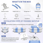 Collapsible Baby Bathtub, Baby Tubs for Newborns with Soft Cushion & Thermometer & Toy Organizer Mesh Bag, Infant Bathtub to Toddler 0-36 Months, Portable Travel Newborn Baby Bathtubs (Blue)