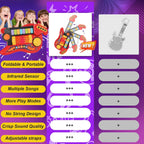 Kids Guitar Toy for 3 Year Old Boy Birthday Gift 2-in-1 Electric Guitars & Piano for Toddlers 2-4 Light Up Music Toys for 3 4 5 Year Old Boys Girls Gifts