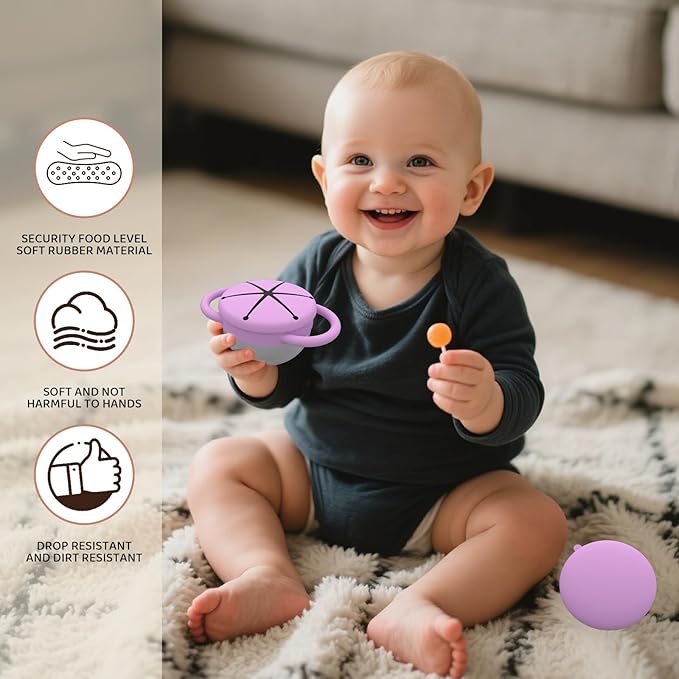 Stainless Steel Snack Containers for Kids, 2 Pack Toddler Snack Containers with Silicone Lids & Handles, Safe and Durable, Snack Cups for Toddlers Spill Proof