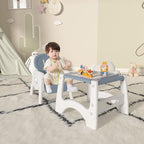 Xilingol 8 in 1 Convertible Baby High Chair W/Wheels, Baby Feeding Chair W/Adjustable Backrest & Removable Dual Tray, Building Block Table & Chair Set, HighChair for Babies & Toddlers (Blue)