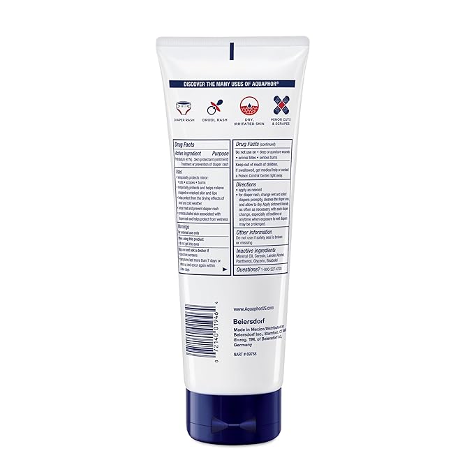 Aquaphor Baby Healing Ointment Advanced Therapy Skin Protectant, Dry Skin and Diaper Rash Ointment, Holiday Baby Gifts, 7 Oz Tube