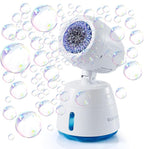 Rechargeble Bubble Machine, 270° Automatic-Rotating, 38000 Big Bubbles/min, 1000ml Large Bubble Tank, 2200mAh Battery, Bubble Maker for Kids Toddlers, Parties, Wedding, Birthday, Outdoor, White