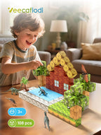 108PCS Magnetic Building Blocks with 6 Dinosaur Toys for Kids 3-5,Toddler World Magnetic Cubes ,STEM Toys for 4-8 5-7 Year Old Boys Girls,Sensory Creative Activities Holiday Birthday Party Favor Gift