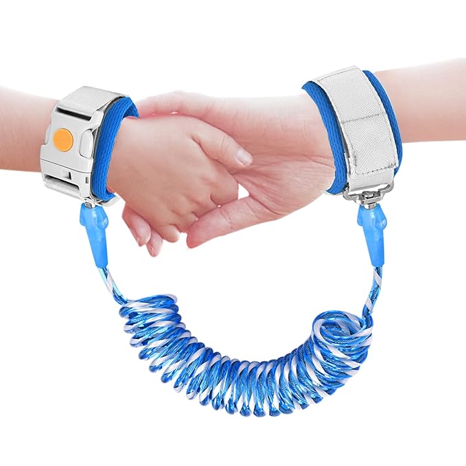 Accmor Anti Lost Wrist Link with Induction Lock, Upgraded Toddler Leash, Reflective Kids Wrist Leash for Baby, Child Walking Wristband Leashes with Magnetic Unlock Design for Boys, Dark Blue (6.5ft)