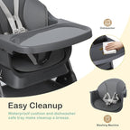 6-in-1 Baby High Chair, Convertible Highchair for Babies to Toddlers, Step Stool for Dining Time, Foldable & Easy Clean, Space-Saving Design, Adjustable, Navy Blue