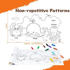 YPLUS Peanut Crayons Set for Kids, Art Case with 12 Colors Crayons and Wall Sticker Paper Rolls, Non-Toxic Toddler Coloring Supplies Stocking Stuffers for Kids Toddler