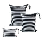 ALVABABY 3pcs Baby Cloth Diaper Wet Dry Bags Waterproof Reusable with Two Pockets Travel Beach Pool Daycare Soiled Baby Items Yoga Gym Bag for Swimsuits or Wet Clothes 3L-WB01