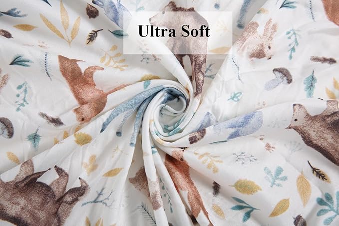 Pack n Play Sheet Stretchy Fitted Portable Mini Crib Sheets Set 3 Pack,Playard Sheets Convertible Playard Mattress Cover,Ultra Soft Jersey Material,Sun/Forest Deer/Dinosaur