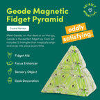 Speks Geode Pyramid 12-Piece Building Set - Peridot - Fun Desk Toy for Adults