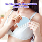 14 PCS Reusable Breast Pads for Breastfeeding – Washable Nursing Pads, Reusable Nursing Pads with Wash & Carry Bags, 4.7 Inch