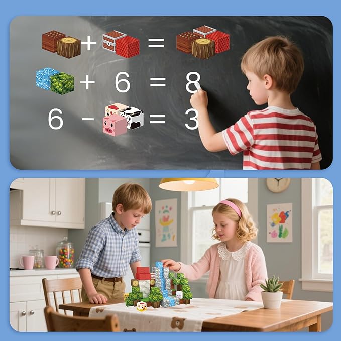 Magnetic Building Blocks - 100 Pieces Magnetic Building Blocks, Kids STEM Game Toys, Gifts for Boys and Girls Ages 3+, Set for Sensory Toys in The Classroom Educational & Learning for Ages