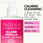 Pacifica Island Vanilla Body Wash Aloe + Hyaluronic Acid, Daily Cleansing, Bath & Shower Gel, Essential Oils, Clean, Vegan + Cruelty & Paraben Free, Clean Beauty Vegan Dermatologist Tested, 12 Fl Oz