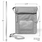 VENTURE 4TH Passport Holder Neck Wallet with RFID Blocking Nylon Lining - Hidden Neck Pouch for Travel (Sleek Silver)