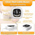 TopQuaFocus Electric Baby Nasal Aspirator, Nose Sucker for Toddler, 9 Levels Suction Power for Children's Nasal Cleans, Soothing Night Light and Nursery Rhyme, 5 Silicone Tips