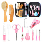 Baby Grooming Kit, Infant Safety Care Set with Hair Brush Comb Nail Clipper Nasal Aspirator,Baby Essentials Kit for Newborn Girls Boys(13 Pc Pink Kit)