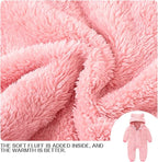 Baby Fleece Jumpsuits Infant Bear Ear Snowsuit Newborn Hooded Romper Warm Coat