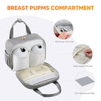 PIIOSER Breastmilk Cooler Bag with Ice Pack, Compatible with Wearable Breast Pumps & Accessories - Portable Pumps Carrying Case for Nursing & Working Moms (Grey-Small)