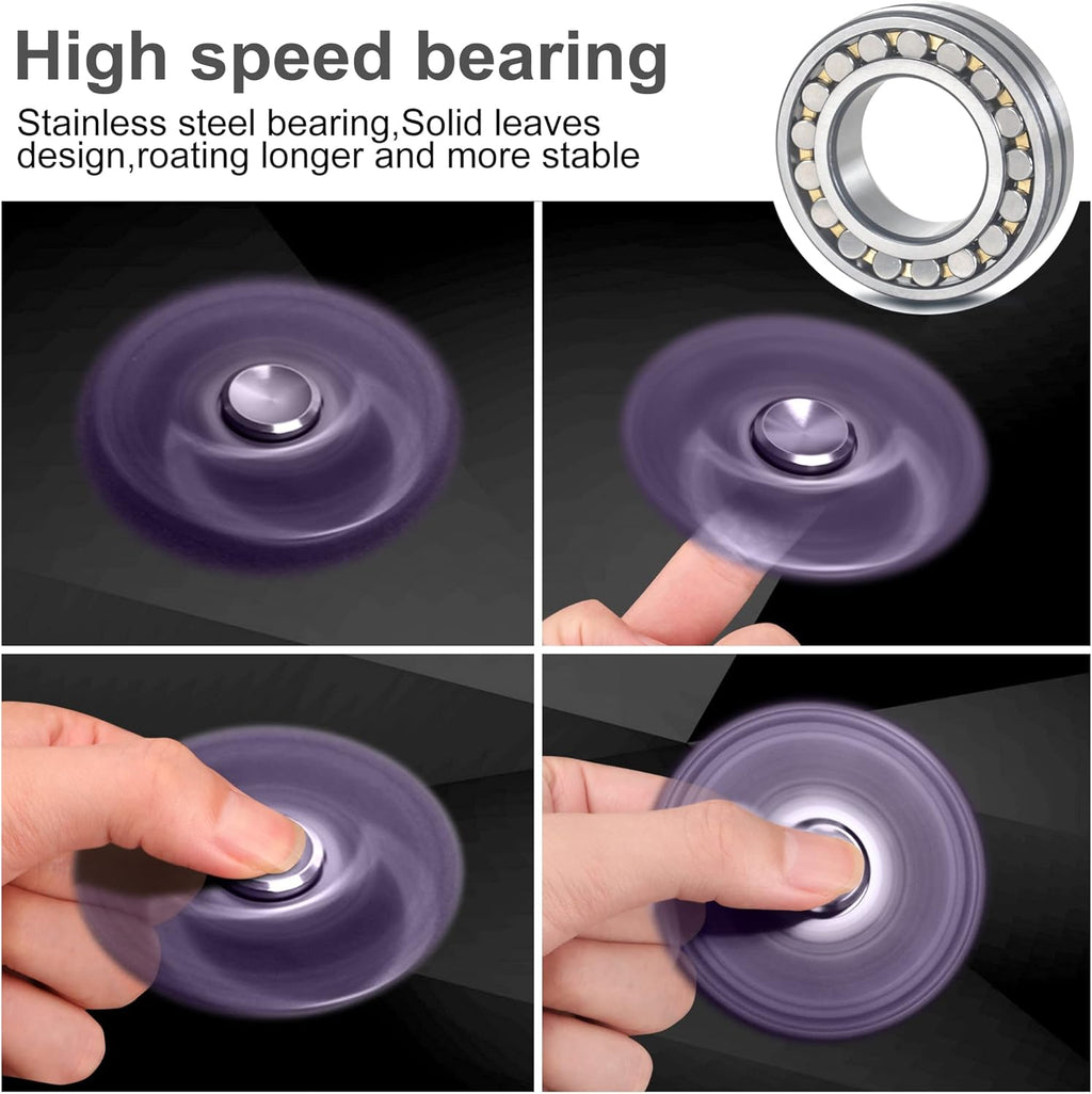 ATESSON Fidget Spinner Toys, Durable High Speed Bearing Metal Hand Finger Spinners EDC ADHD Focus Anxiety Stress Relief Boredom Killing Time Toys for Kids Adults Purple